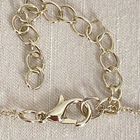 Silver Tone Chain Necklace With Aqua Blue Rhinestones Star Pendant - Picture 6 of 10